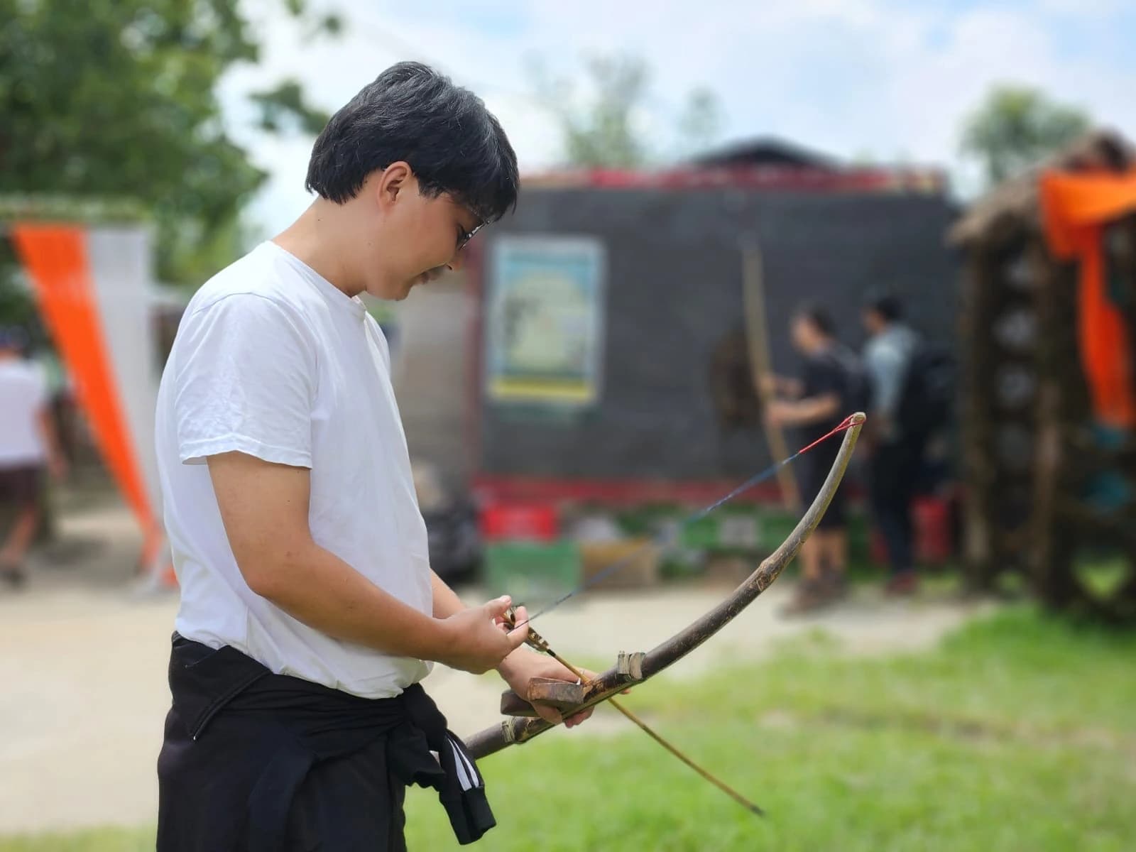 A WebX team member trying archery during the Tarevir outing
